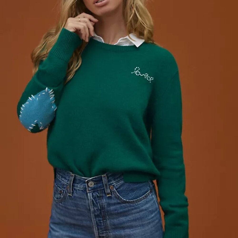 *NEW*Kerri Rosenthal Anthropologie FABULOUS cashmere sweater Loved Hearts XS